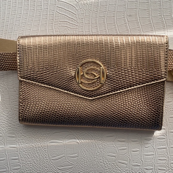 bebe Handbags - NWT—Bebe Golden Gold Belt Bag